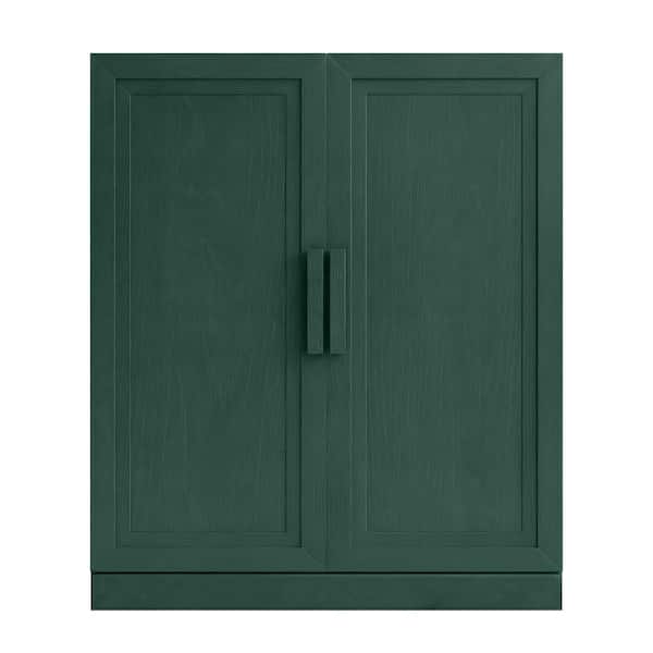 Forest Green Wood 36 in. H Storage Cabinet with Adjustable Shelves for Living Room Kitchen and Bedroom