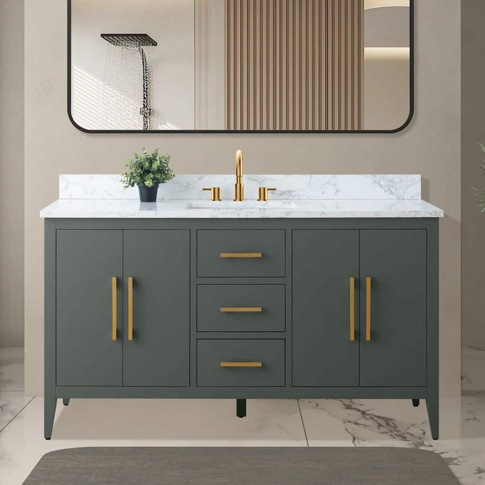 Vanity Art 60 in. W x 22 in. D x 34 in. H Single Sink