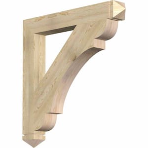 6 in. x 48 in. x 48 in. Douglas Fir Olympic Arts and Crafts Rough Sawn Bracket