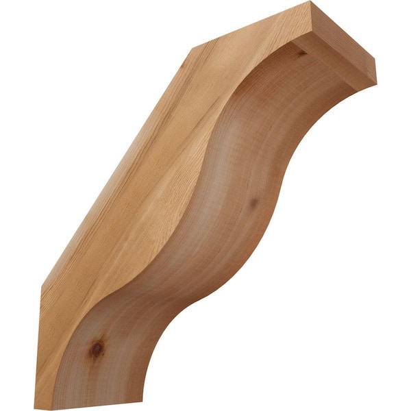 Ekena Millwork 5 1/2"W x 14"D x 14"H Funston Smooth Knee Brace, Western Red Cedar