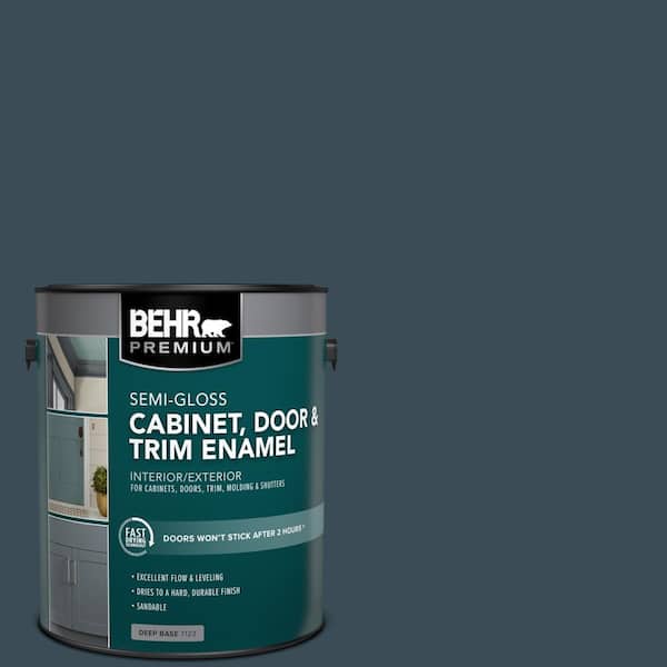 BEHR PREMIUM 1 gal. #SC-101 Atlantic Semi-Gloss Enamel Interior/Exterior Cabinet, Door & Trim Paint
