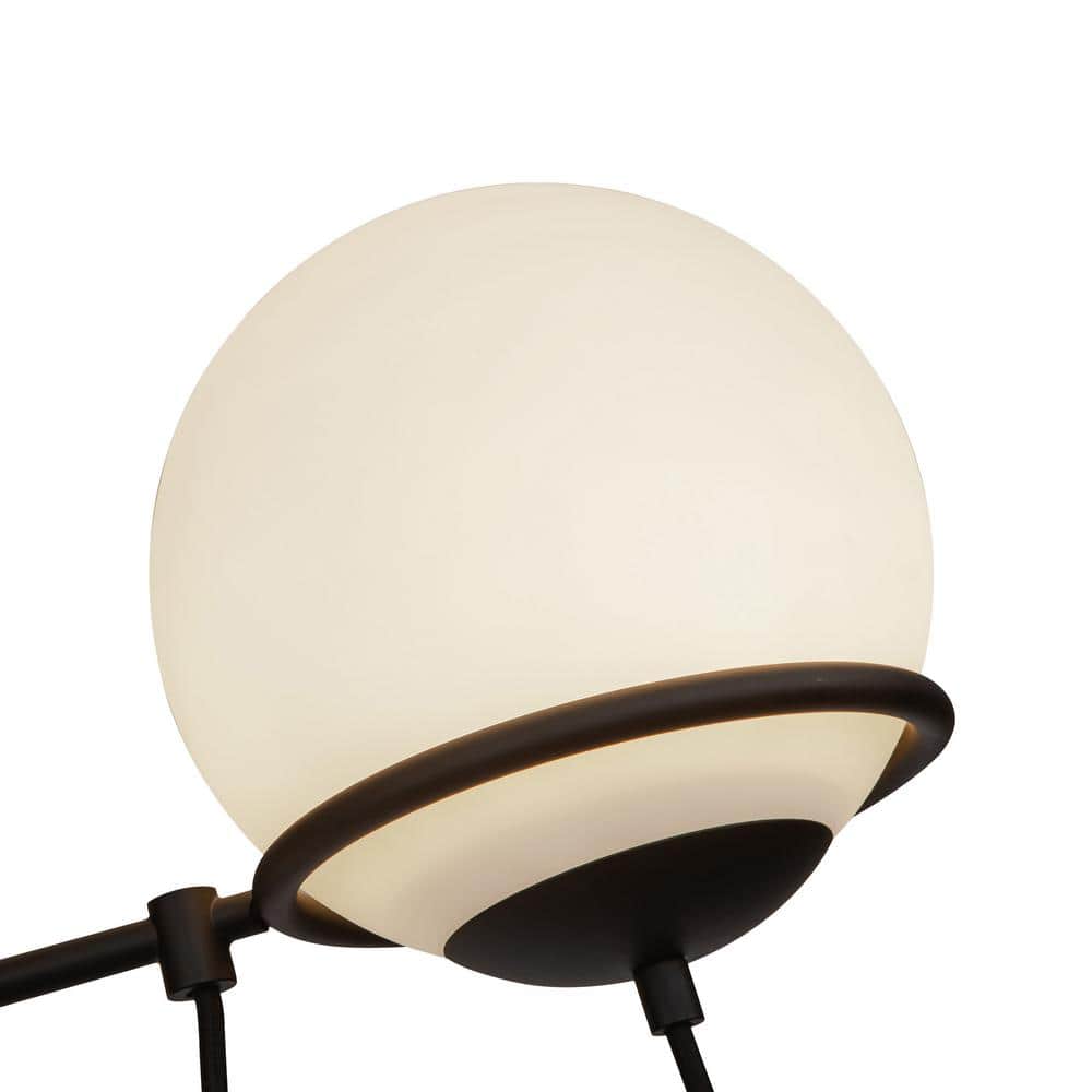 Alba Matte Black and Opal Glass 6-Light Chandelier
