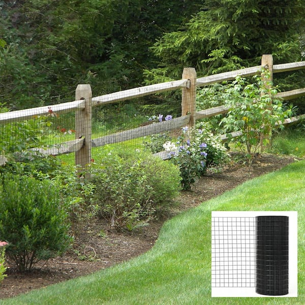 GOGEXX 1/4 in. x 2 ft. x 50 ft. Black Vinyl Coated Hardware Cloth 21-Gauge Black Welded Wire Fence Garden and Plant Support