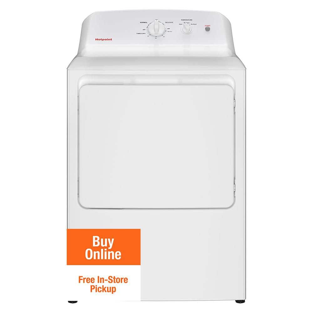Hotpoint 6.2 cu. ft. vented Electric Dryer in White with Auto Dry
