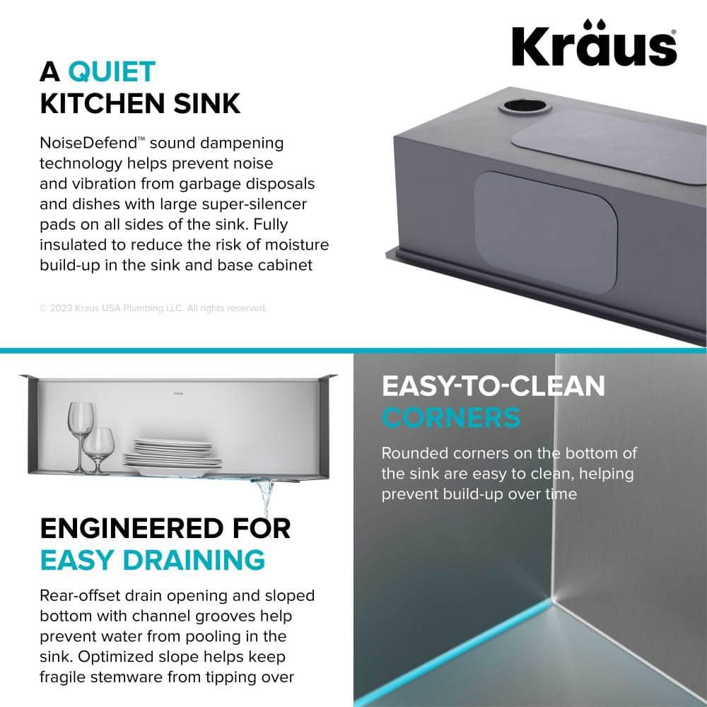 Kore 32-Inch Stainless Steel Undermount Workstation Kitchen Sink with Accessories