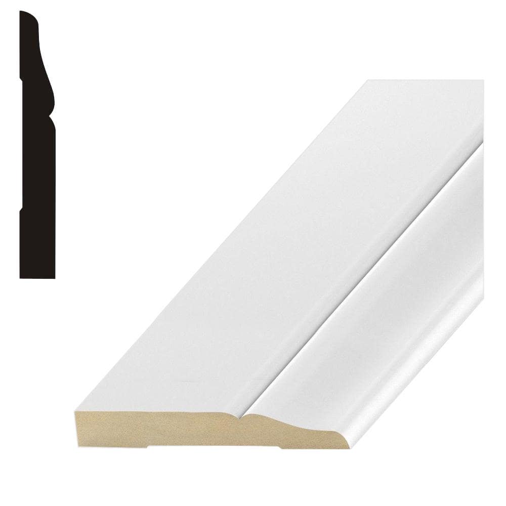 FINISHED ELEGANCE 3711 1/2 in. x 3-1/2 in. x 96 in. MDF Base Moulding ...