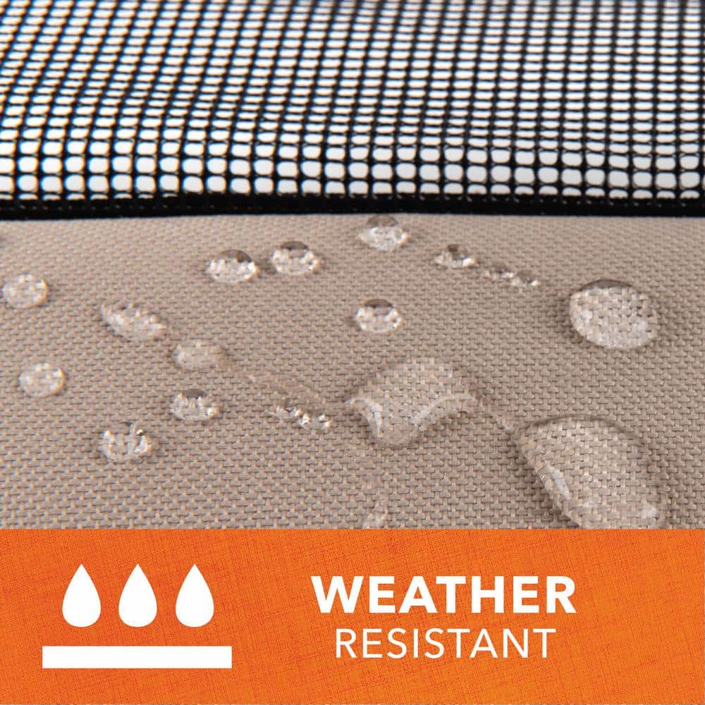 Weather-Resistant Beige and Black Outdoor AC Cover, 32" Square