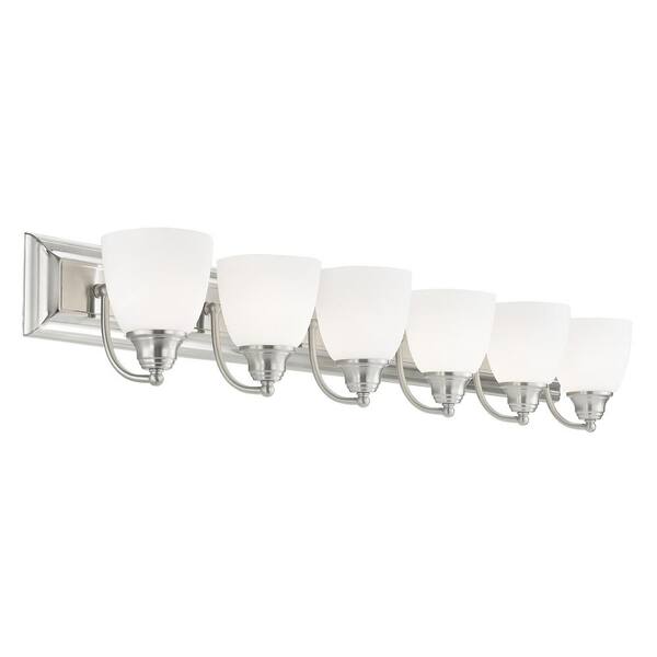 Livex Lighting Springfield 6 Light Brushed Nickel Bath Vanity 10506 91 Livex Lighting Springfield 6 Light, 6 Light Bathroom Fixture Brushed Nickel