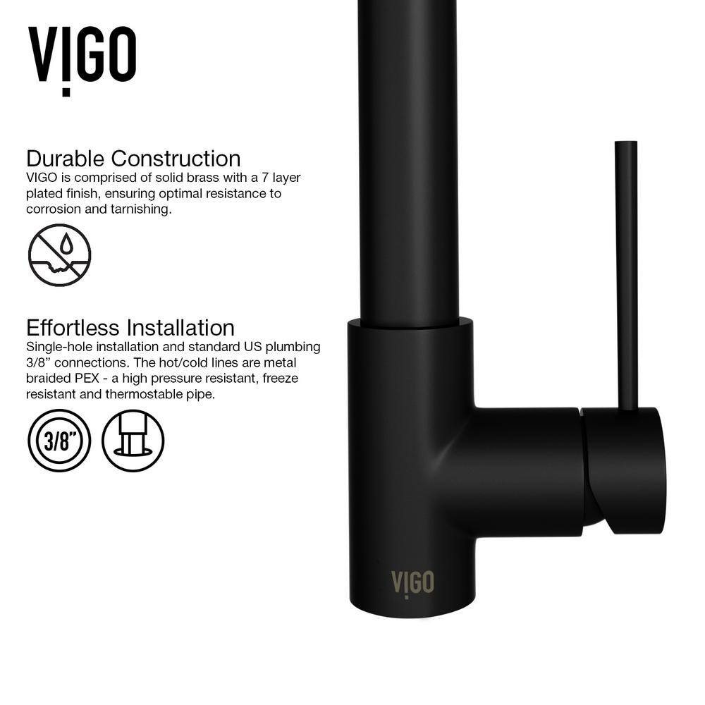 Matte Black Pull-Down Kitchen Faucet with Soap Dispenser