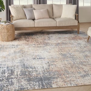 Astra Machine Washable 9 ft. x 12 ft. Multicolor Abstract Contemporary Area Rug