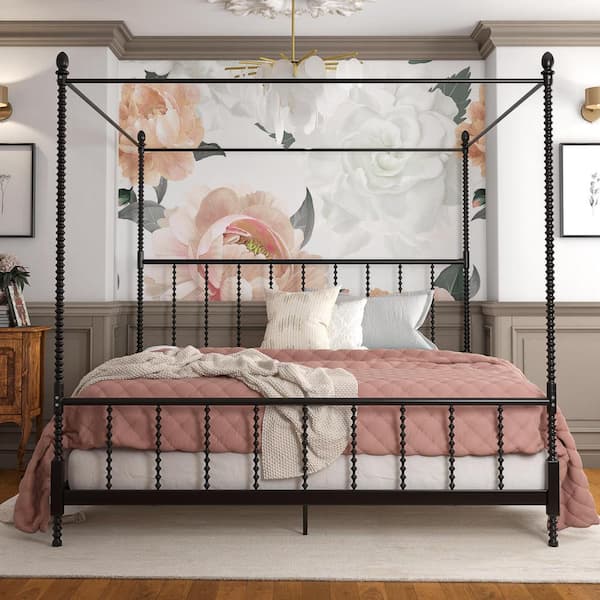Dhp Emerson Black Metal Canopy King, Canopy Bed Frame King Size