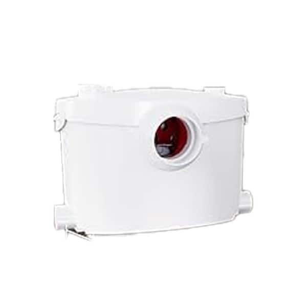 Electric Macerating Toilet System 600W Upflush 4 Inlets Silent Powerful Pump Basement Bathroom White 2 Piece Kit