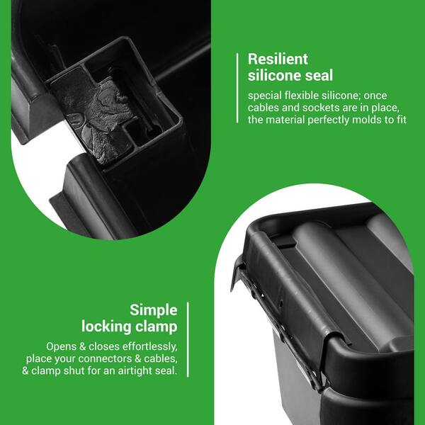 thumbnail image 2 of Double Outdoor Socket Waterproof Outside Plug Socket Weatherproof IP66 Wall Electrical Outlet 13Amp 2 Gang Storm Switched Power Box Grey 2 of 13