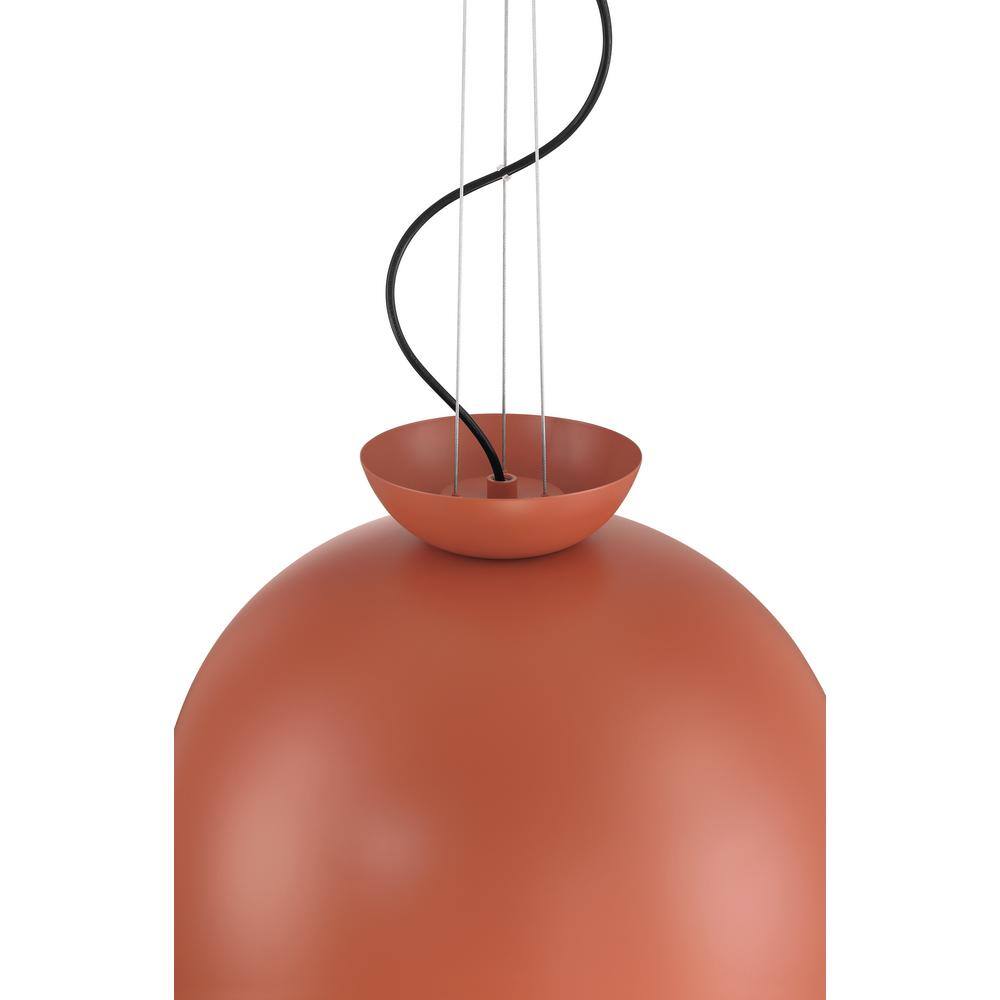 Ventura Baked Clay Dome Pendant Light with Frosted Glass Globe