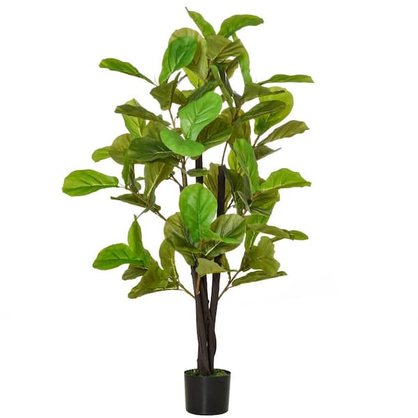 Unbranded 4.5 ft. Artificial Fiddle Leaf Fig Tree in Pot, Faux Decorative Plant in Nursery Pot for Indoor and Outdoor Decor