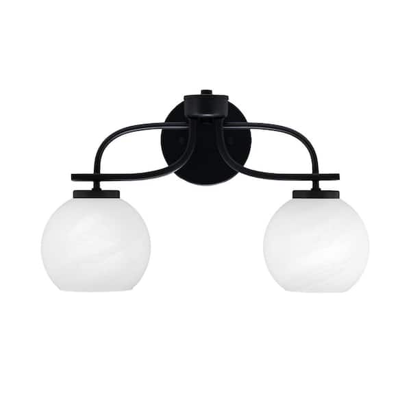 Unbranded Olympia 17.5 in. 2-Light Matte Black Vanity Light