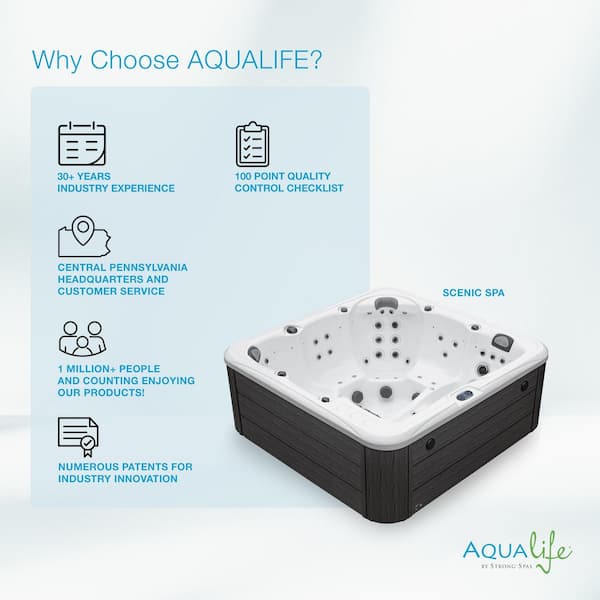 AquaLife Scenic 6-Person 69-Jet 240 V Spa Hot Tub with Lounger 4