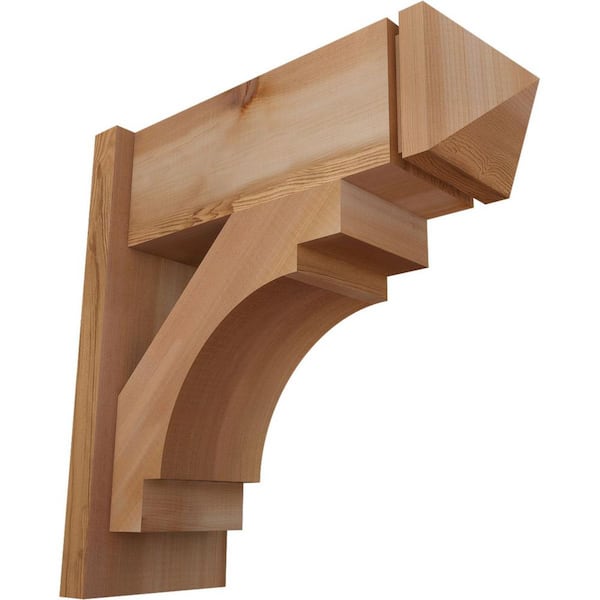 Ekena Millwork 8 in. x 20 in. x 20 in. Western Red Cedar Merced Arts and Crafts Smooth Outlooker