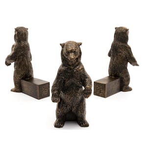 Potty Feet Antique Bronze Grizzly Bear (Set of 3)