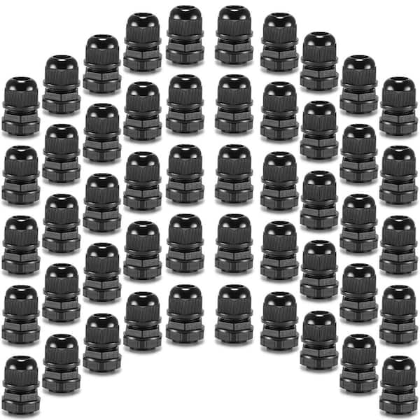 50-Pack 1/2 in. NPT Nylon Waterproof Cable Gland Cord Grip Connector with EPDM Seal