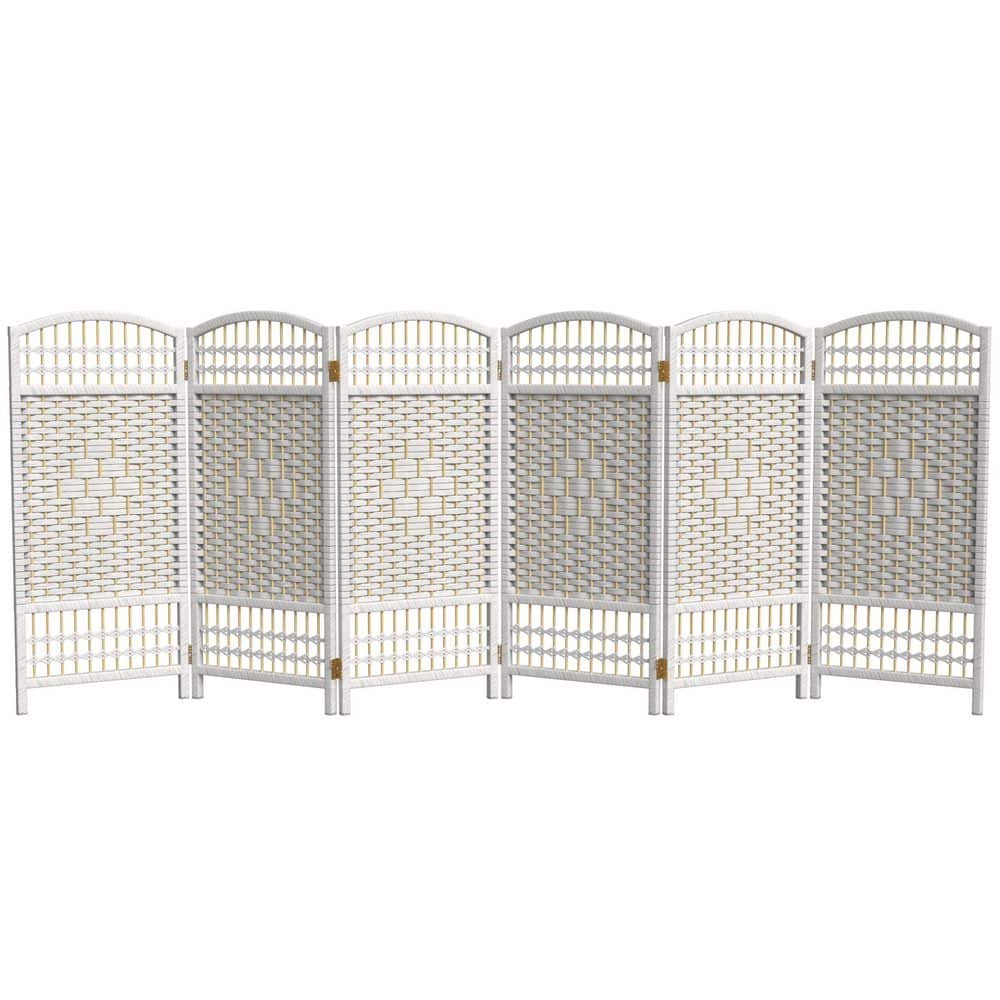 3 ft. Short Fiber Weave Folding Screen - White - 6 Panels price history on PriceWatchPro