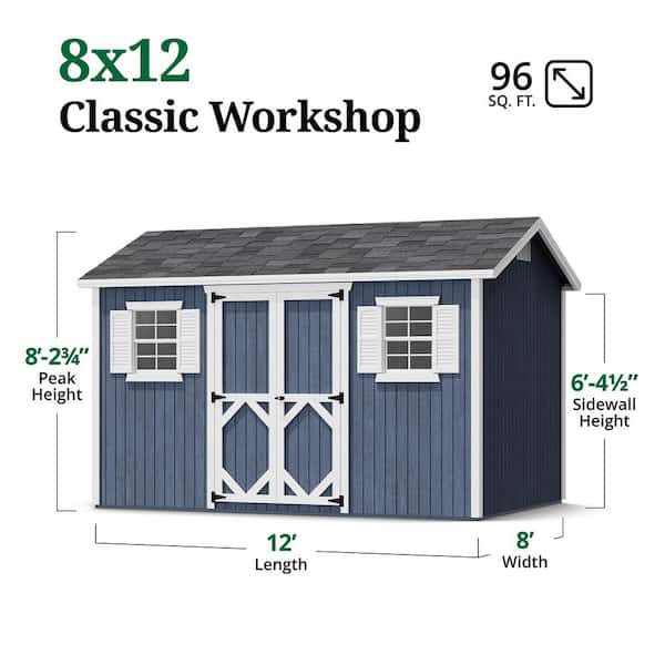 Little Cottage Co. Classic Workshop 8 ft. x 12 ft. Outdoor Wood