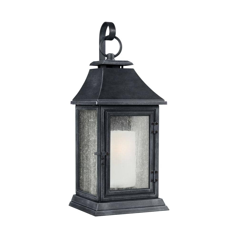 Shepherd 1-Light Dark Weathered Zinc Outdoor 16.25 in. Wall Lantern Sconce price history on PriceWatchPro