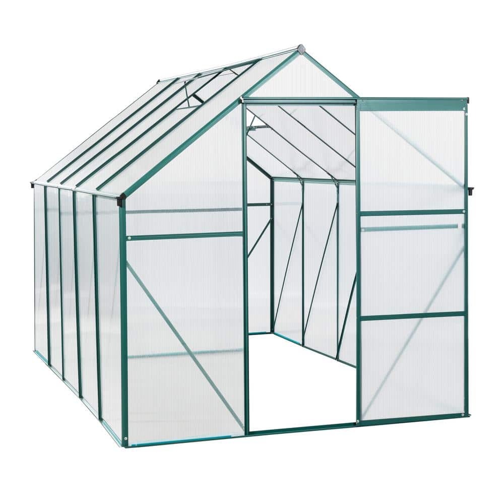 6 ft. D x 10 ft. W x 6 ft. H Polycarbonate Greenhouse Raised Base and Ancho