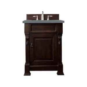 Brookfield 26 in. W x 23.5 in. D x 34.3 in. H Bathroom Vanity in Burnished Mahogany with Cala Blue Quartz Top