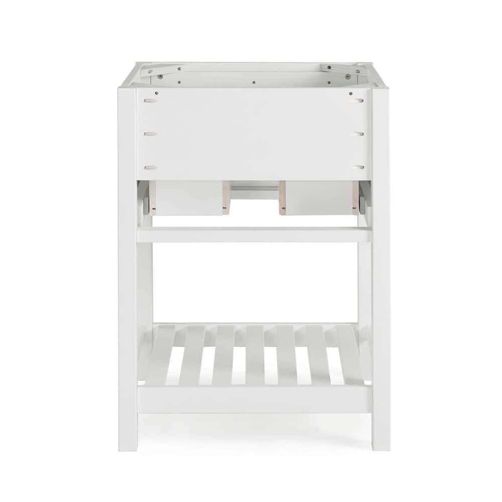 Harrison 24" White Pine Freestanding Vanity Cabinet with Open Shelf