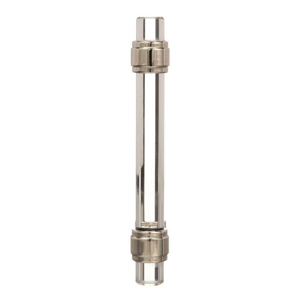 Clear and Polished Nickel 3-3/4 Inch Center-to-Center Bar Pull