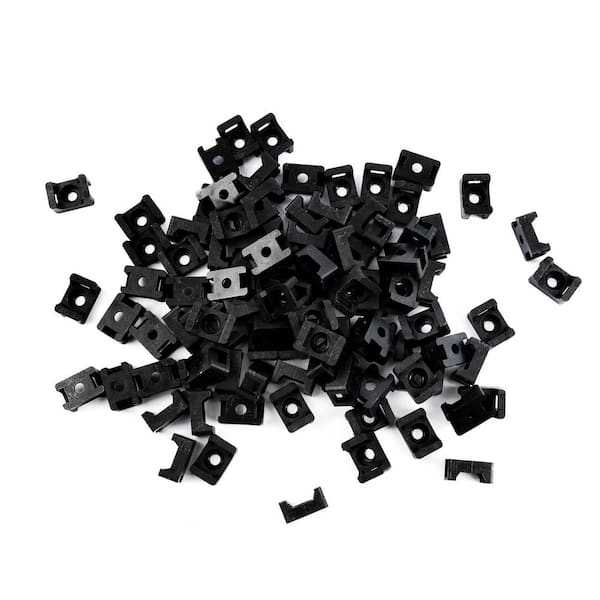 Southwire Square Adhesive Cable Tie Mounts, 1 in. x 1 in., UV Rated -  Rubber Based Mounting Pad, 100-Count, Black BLMPS0C - The Home Depot