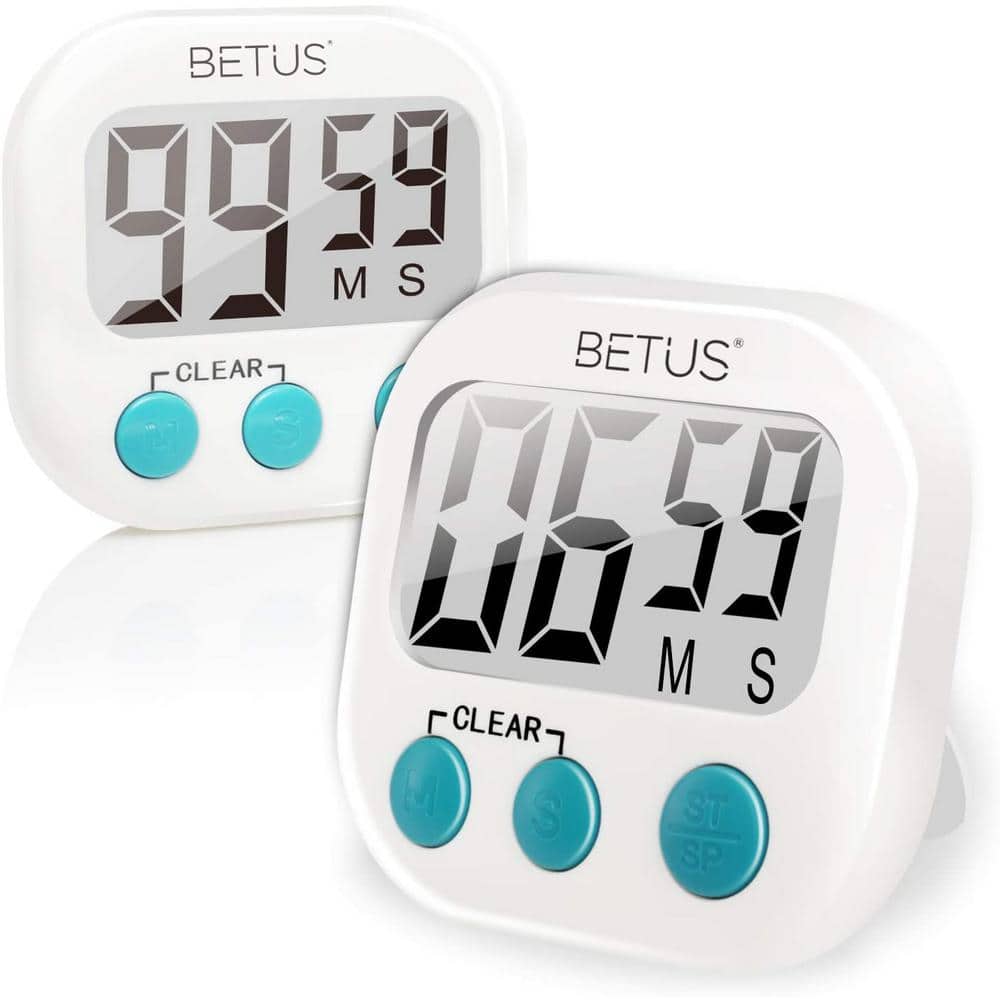 Magnetic Alarm Digital Kitchen Timer 24 Hours Clock Timer with Stand Big Screen Blue 