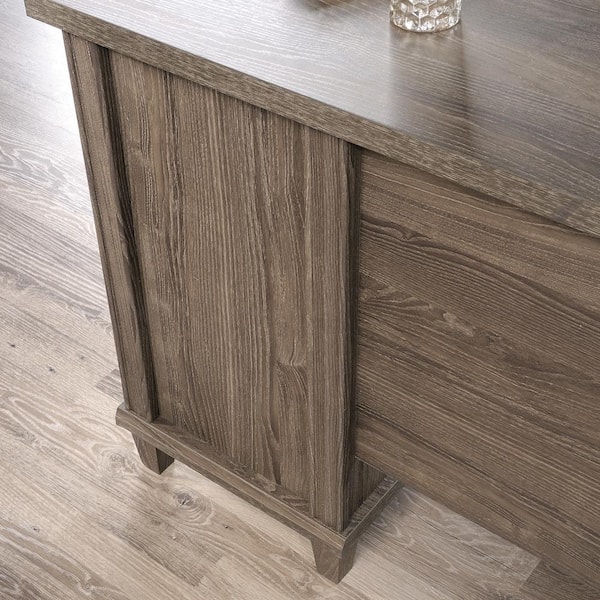 Sauder Select Bourbon Oak L-Shaped Desk with Drawers 427975