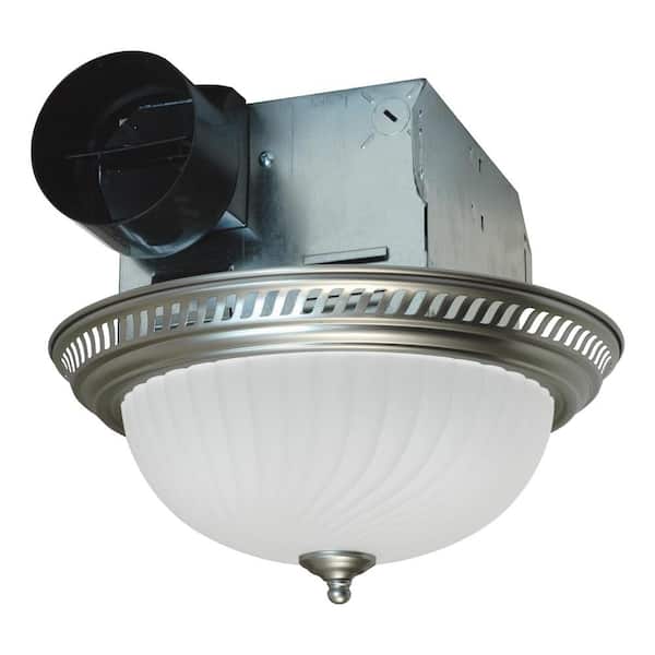 Air King Decorative Nickel 70 CFM Ceiling Bathroom Exhaust Fan with Light
