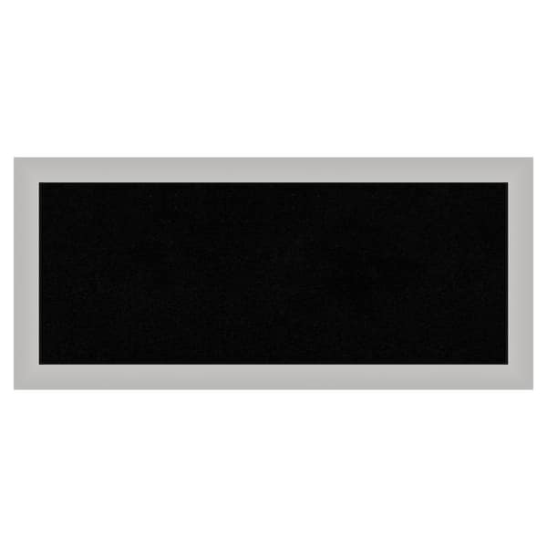 Amanti Art Low Luster Silver Wood Framed Black Corkboard 33 in. W. x 15 in. Bulletin Board Memo Board