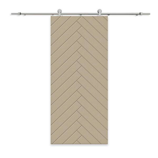 CALHOME 24 in. x 84 in. Unfinished Composite MDF Paneled Interior Sliding Barn Door with Hardware Kit