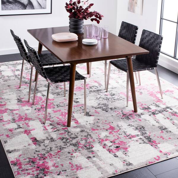 Gray Pink Rag Rug SAFAVIEH Skyler 10 ft. x 14 ft. Gray/Pink Abstract Area Rug SKY193P-10 ...