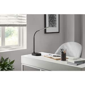 Hampton Bay 20 in. LED White Task Lamp with 5-Volt 2 Amp USB