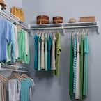 18 ft. Steel Closet Organizer Kit with 3-Expandable Shelf and Rod Units in White with 2 End Brackets