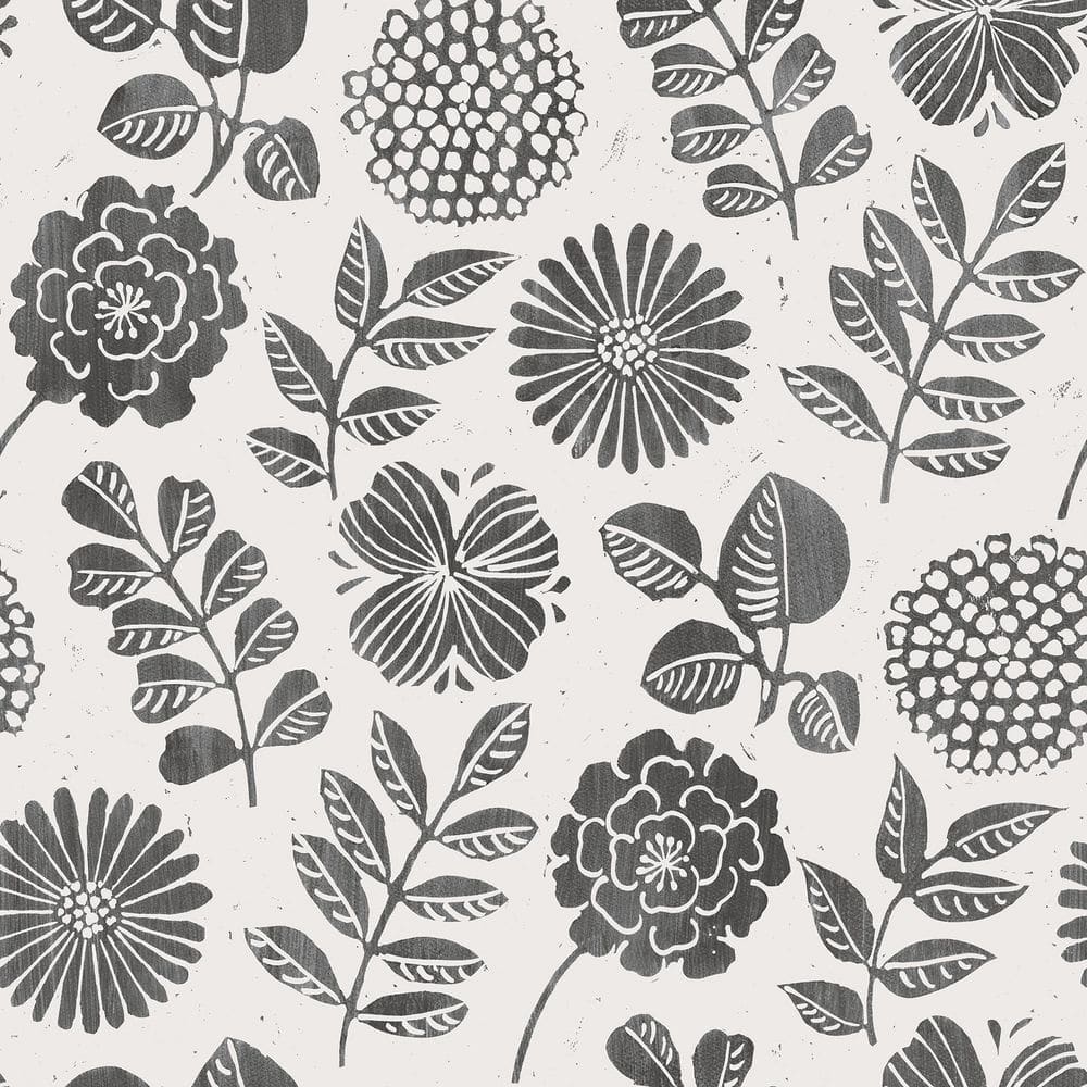 Inge Black Floral Block Print Wallpaper Sample price history on PriceWatchPro