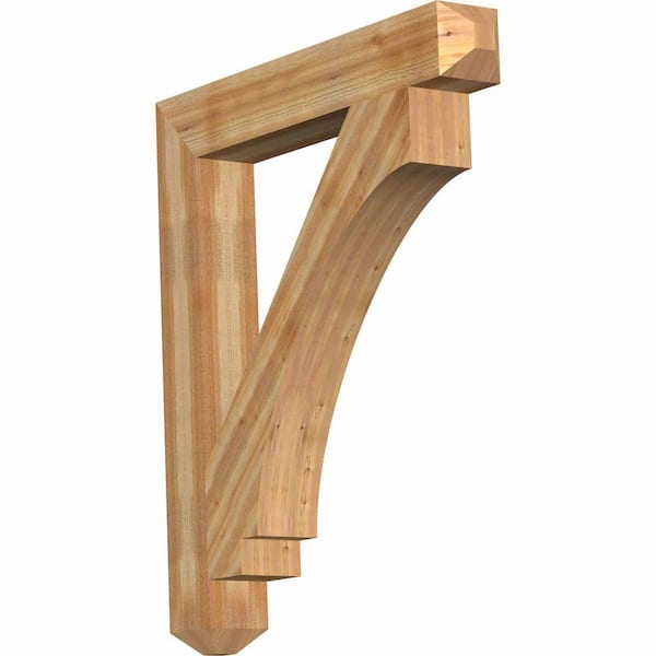 Ekena Millwork 6 in. x 48 in. x 42 in. Western Red Cedar Imperial Craftsman Rough Sawn Bracket