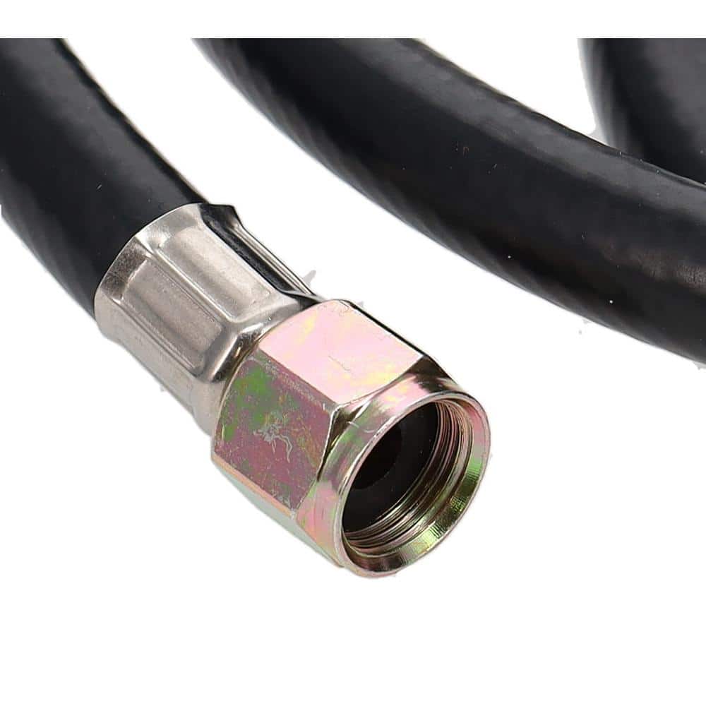 5 Feet Black Rubber Propane Regulator Hose with Brass Fittings