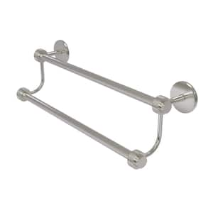 Satellite Orbit Two 18 in. Wall Mounted Double Towel Bar with Groovy Accent in Satin Nickel