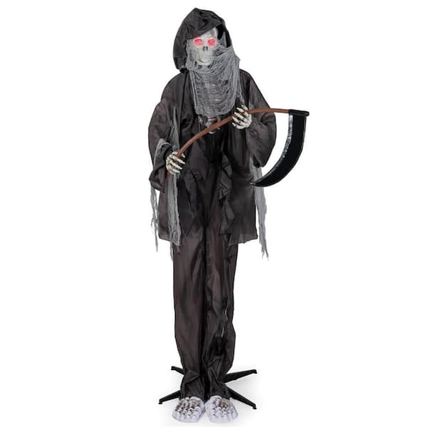 8.5 ft. Halloween Decoration Animated Standing Grim Reaper Glowing Eyes
