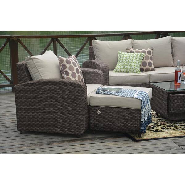 DIRECT WICKER Brianna 6-Piece Wicker Patio Conversation Set with DIRECT WICKER Brianna 6-Piece Wicker Patio Conversation Set with