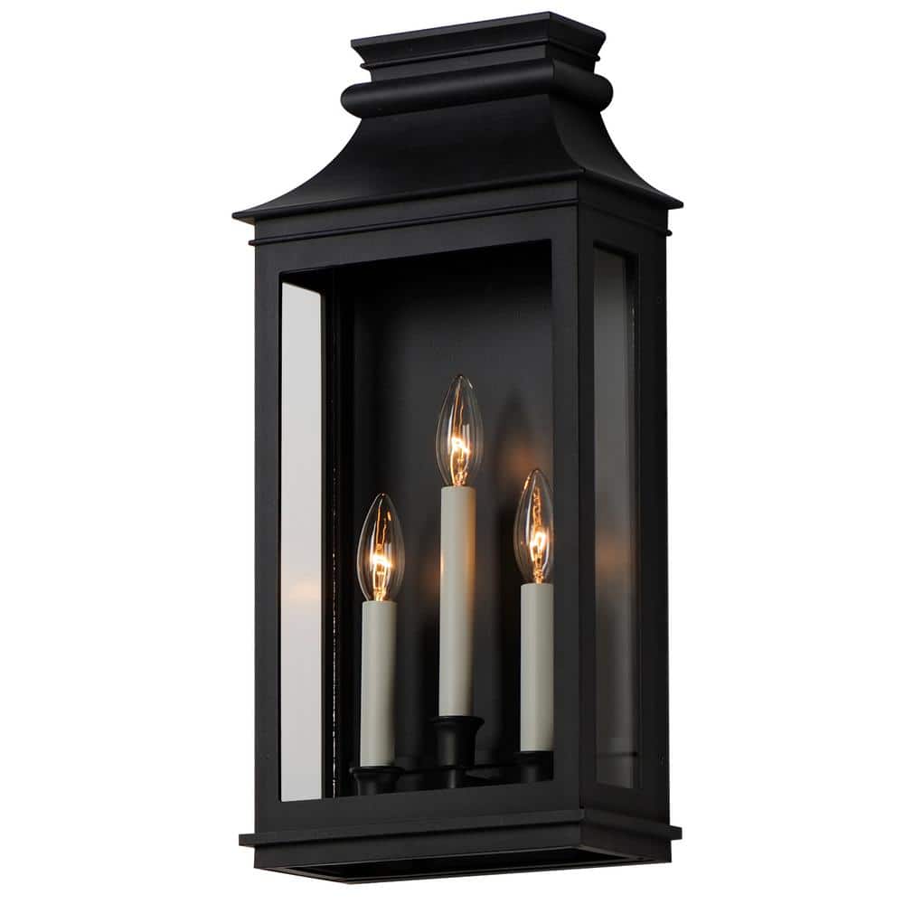 Savannah VX 3-Light Black Outdoor Hardwired Wall Sconce price history on PriceWatchPro