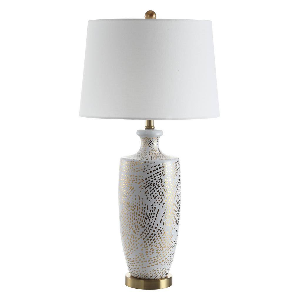 SAFAVIEH Linnea 29.5 in. White/Gold Table Lamp TBL4103A - The Home Depot