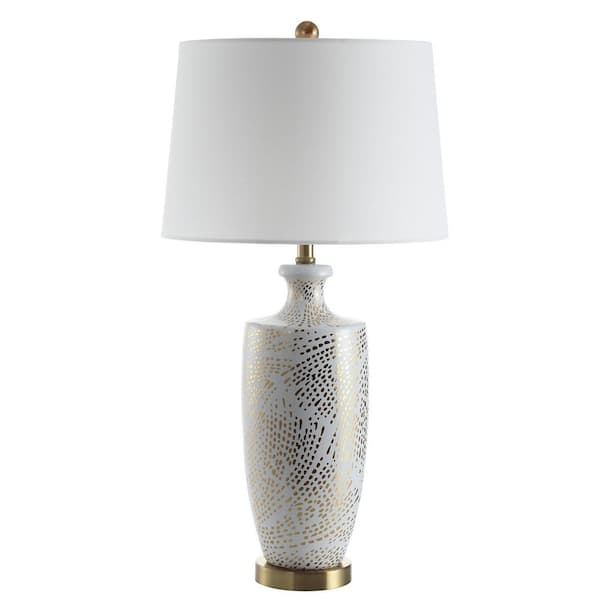 SAFAVIEH Linnea 29.5 in. White/Gold Table Lamp