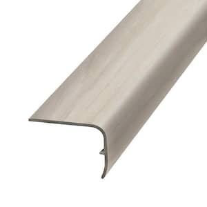 Silver 1.32 in. Thick x 1.88 in. Wide x 78.7 in. Length Vinyl Stair Nose Molding